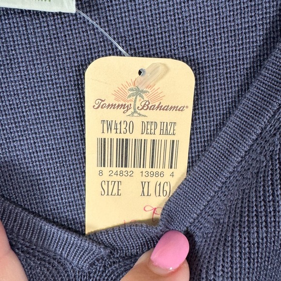 NWT‎ Tommy Bahama Silk Knit Sweater Womens XL Medium Boho Coastal Minimalist - Picture 4 of 8